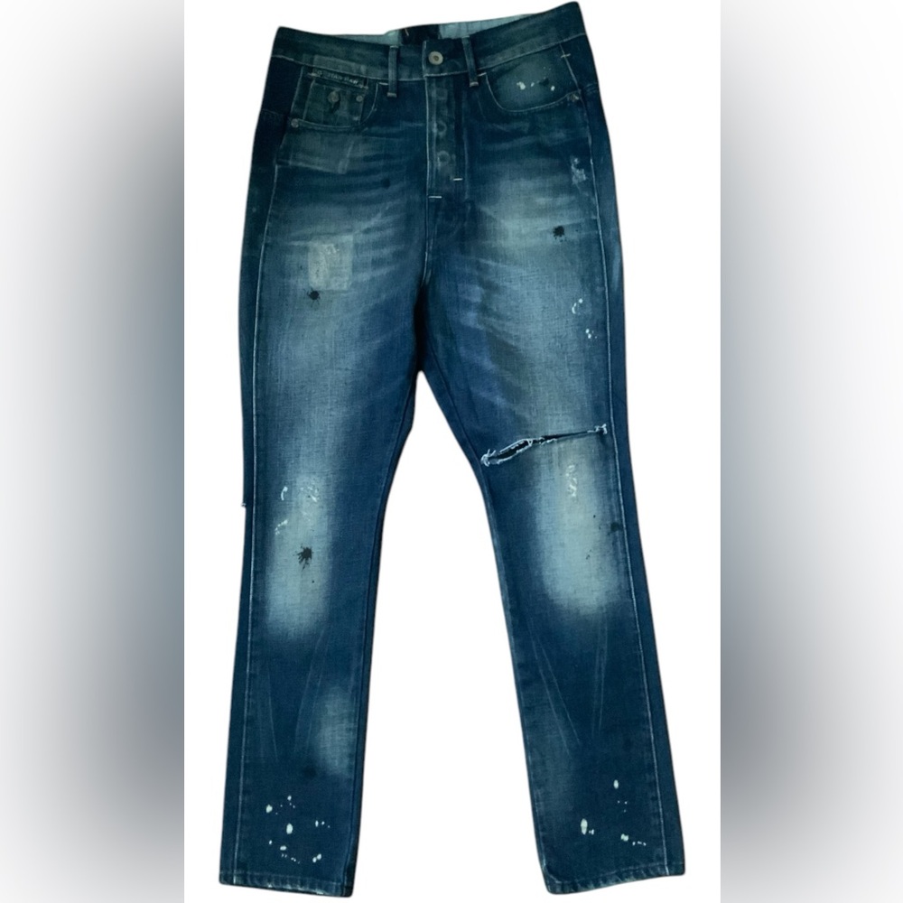 G-STAR RAW Distressed Paint Splatter Rips Fade Women’s Jeans Size 30 BRAND NEW